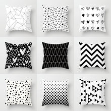Load image into Gallery viewer, Black and White Geometric Decorative Pillowcases